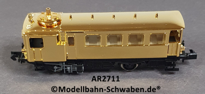 Arnold 2711 N Dampftriebwagen CidT (ex.DW8), ohne Antrieb/Elektrik, rollfähig, vergoldet, OVP