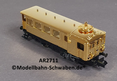 Arnold 2711 N Dampftriebwagen CidT (ex.DW8), ohne Antrieb/Elektrik, rollfähig, vergoldet, OVP