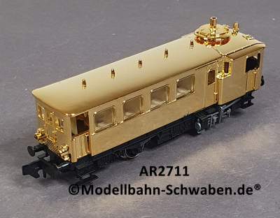 Arnold 2711 N Dampftriebwagen CidT (ex.DW8), ohne Antrieb/Elektrik, rollfähig, vergoldet, OVP