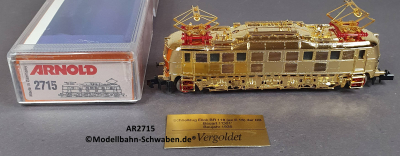 Arnold 2715 N Elektrolok E18, ohne Antrieb/Elektrik, rollfähig, vergoldet, OVP