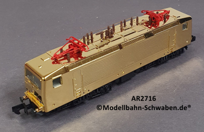 Arnold 2716 N Elektrolok BR 143, ohne Antrieb/Elektrik, rollfähig, vergoldet, OVP