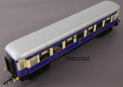 Biller-Bahn Spur 0, Blech/TinPlate Personenwagen Rheingold 1.Kl., DR Mitropa, Länge 375
