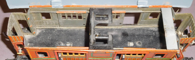 Bing Spur 0, Blech Gepäckwagen, braun, Schlusslicht, Lüp 220