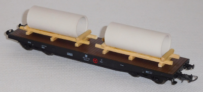 Bramos 212771 H0 Flachwagen SSms, beladen mit Betonrohren, DR, OVP Bramos 212771 H0 Flachwagen SSms, beladen mit Betonrohren, DR, OVP