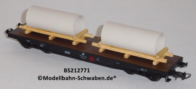 Bramos 212771 H0 Flachwagen SSms, beladen mit Betonrohren, DR, OVP