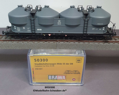 Brawa 50300 H0 Staubbehälterwagen Kkds 55, BN 358 001, DB, OVP