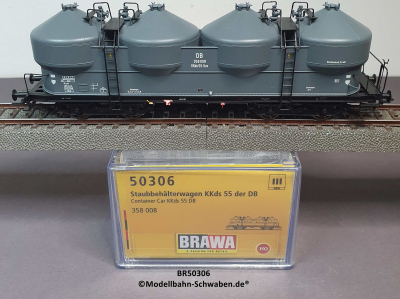 Brawa 50306 H0 Staubbehälterwagen Kkds 55, BN 358 008, DB, OVP