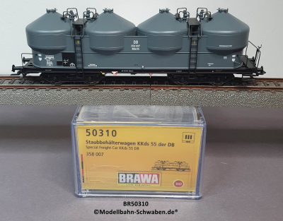 Brawa 50310 H0 Staubbehälterwagen Kkds 55, BN 358 007, DB, OVP