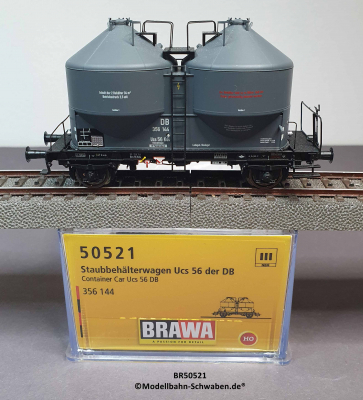 Brawa 50521 H0 Staubbehälterwagen Ucs 56, BN 356 144, DB, OVP