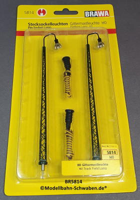 Brawa 5514 H0 Gittermastleuchte, 2-er Set, Stecksockel, OVP