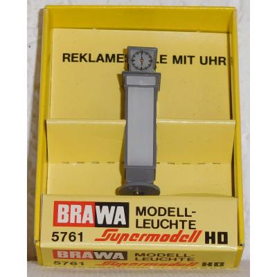 Brawa 5761 H0 Reklamesäule beleuchtet mit Uhr, OVP