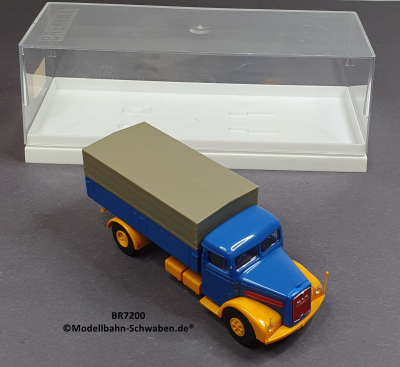 Brekina 7200 M1:87 MAN F8, LKW ohne Beschriftung blau, OVP