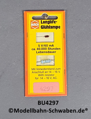 Busch 4297 Longlife Glühlampe, rot, OVP