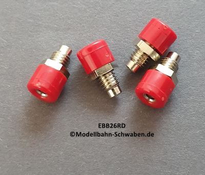 Einbaubuchse, 2,6 mm, Rot