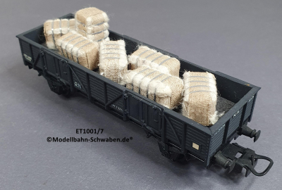 Elektrotren 1001/7 Hochbordwagen grau mit Baumwollballen, R.N., OVP