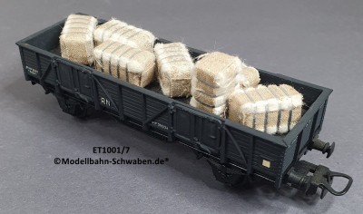 Elektrotren 1001/7 Hochbordwagen grau mit Baumwollballen, R.N., OVP