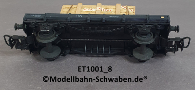 Elektrotren 1001/8 Niederbordwagen grau mit Glaskisten, OVP