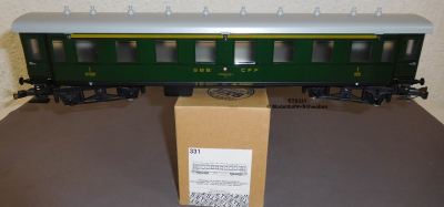 ETS 331 Spur 0, M1:45, Blech/TinPlate Personenwagen, 1.Klasse, SBB, OVP