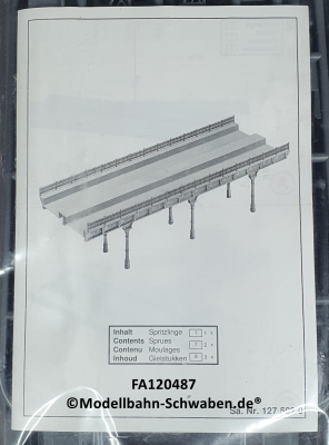 Faller 120487 H0 Stahlbrücke mit Gleisbett, 2-gleisig, Bausatz, OVP