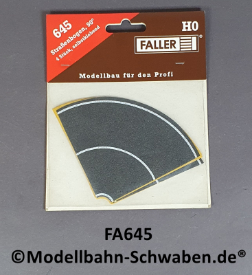 Faller 170645 H0 Straßenbogen, zweispurig, 90°, OVP