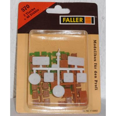 Faller 180570 H0 Bausatz 7 Tische + 48 Stühle