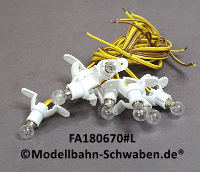 Faller 180670#L Lot 10 Stk. Beleuchtungssockel für 12–16 V, Gleich- oder Wechselstrom, 55 mA,