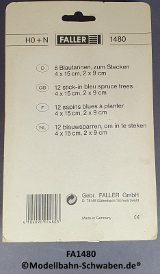 Faller 181480, Blautannen, 6 Stk. zum Stecken, OVP