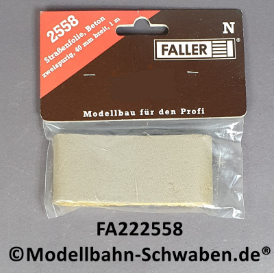 Faller 222558 N Straßenfolie, zweispurig, Beton 40 mm breit, 100 mm lang, OVP