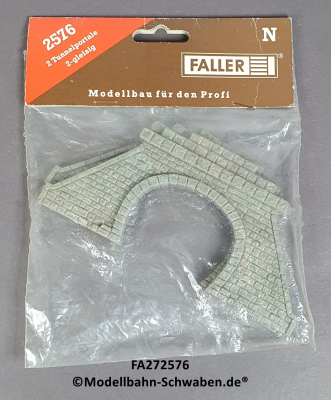 Faller 272576 N 2 Stk. Tunnelportale, 2-gleisig, Bausatz, OVP