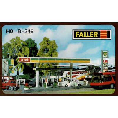 Faller 346 H0 Bausatz Tankstelle Zapfsäulen überdacht, OVP