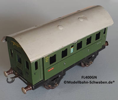Fleischmann 400GN Spur 0, Personenwagen, grün Fleischmann 400GN Spur 0, Personenwagen, grün
