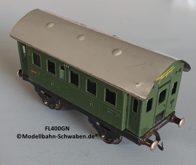 Fleischmann 400GN Spur 0, Personenwagen, grün Fleischmann 400GN Spur 0, Personenwagen, grün