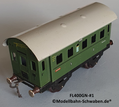Fleischmann 400GN Spur 0, Personenwagen, grün Fleischmann 400GN Spur 0, Personenwagen, grün