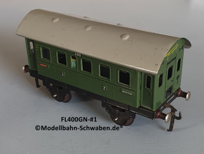 Fleischmann 400GN Spur 0, Personenwagen, grün Fleischmann 400GN Spur 0, Personenwagen, grün