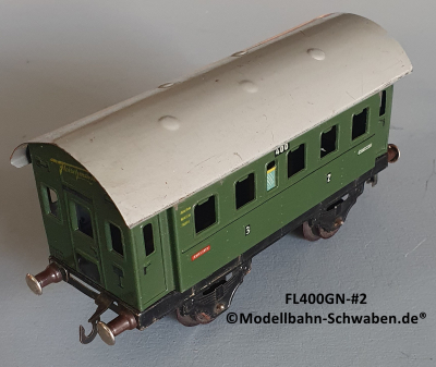 Fleischmann 400GN Spur 0, Personenwagen, grün Fleischmann 400GN Spur 0, Personenwagen, grün