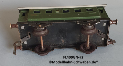 Fleischmann 400GN Spur 0, Personenwagen, grün Fleischmann 400GN Spur 0, Personenwagen, grün