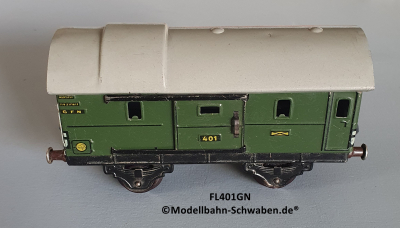 Fleischmann 401GN Spur 0, Packwagen m. Schiebetüren, Grün