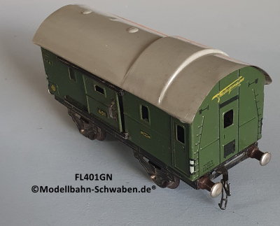 Fleischmann 401GN Spur 0, Packwagen m. Schiebetüren, Grün