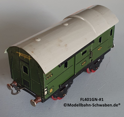 Fleischmann 401GN Spur 0, Packwagen m. Schiebetüren, Grün