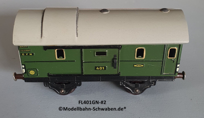 Fleischmann 401GN Spur 0, Packwagen m. Schiebetüren, Grün
