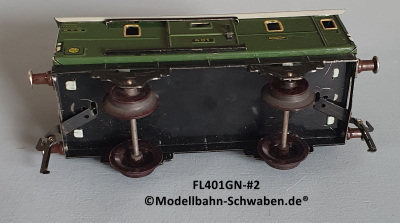 Fleischmann 401GN Spur 0, Packwagen m. Schiebetüren, Grün Fleischmann 401GN Spur 0, Packwagen m. Schiebetüren, Grün
