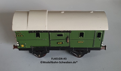 Fleischmann 401GN Spur 0, Packwagen m. Schiebetüren, Grün