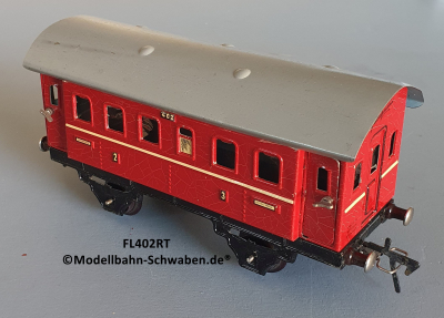 Fleischmann 402 Spur 0, Personenwagen 2./3.Kl., Rot, 4 Schwenktüren Fleischmann 402 Spur 0, Personenwagen 2./3.Kl., Rot, 4 Schwenktüren