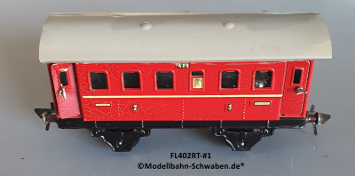 Fleischmann 402 Spur 0, Personenwagen 2./3.Kl., Rot, 4 Schwenktüren