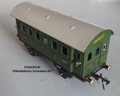 Fleischmann 402GN Spur 0, Personenwagen 1./2.Kl., grün, 4 Schwenktüren