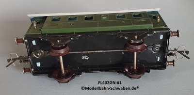 Fleischmann 402GN Spur 0, Personenwagen 1./2.Kl., grün, 4 Schwenktüren