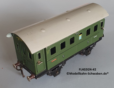 Fleischmann 402GN Spur 0, Personenwagen 1./2.Kl., grün, 4 Schwenktüren