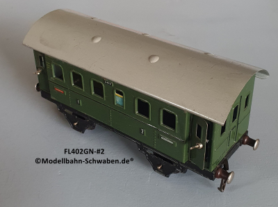 Fleischmann 402GN Spur 0, Personenwagen 1./2.Kl., grün, 4 Schwenktüren