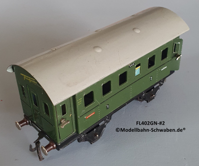Fleischmann 402GN Spur 0, Personenwagen 1./2.Kl., grün, 4 Schwenktüren