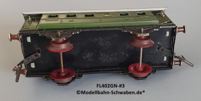 Fleischmann 402GN Spur 0, Personenwagen 1./2.Kl., grün, 4 Schwenktüren